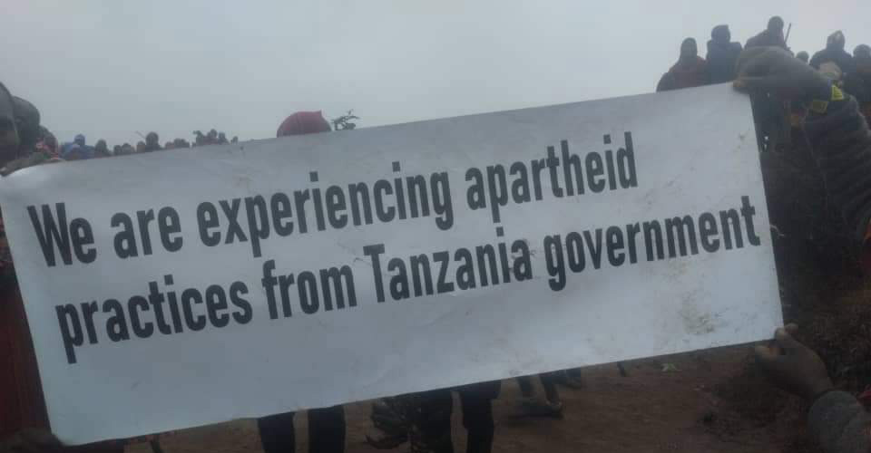Maasai protest sign aug 2024