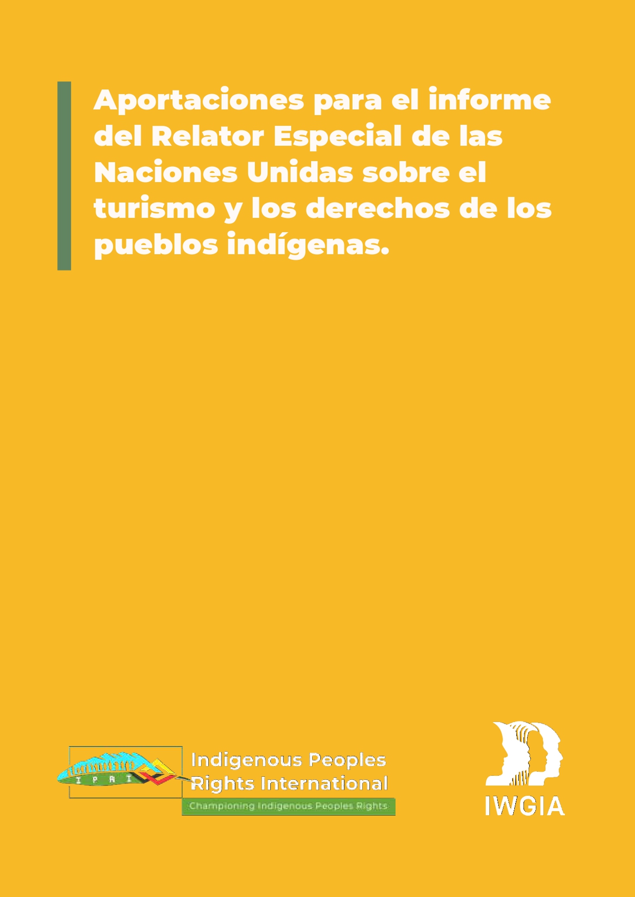 Aportaciones para el informe del Relator Especial de las Naciones Unidas sobre el turismo y los derechos de los pueblos indígenas